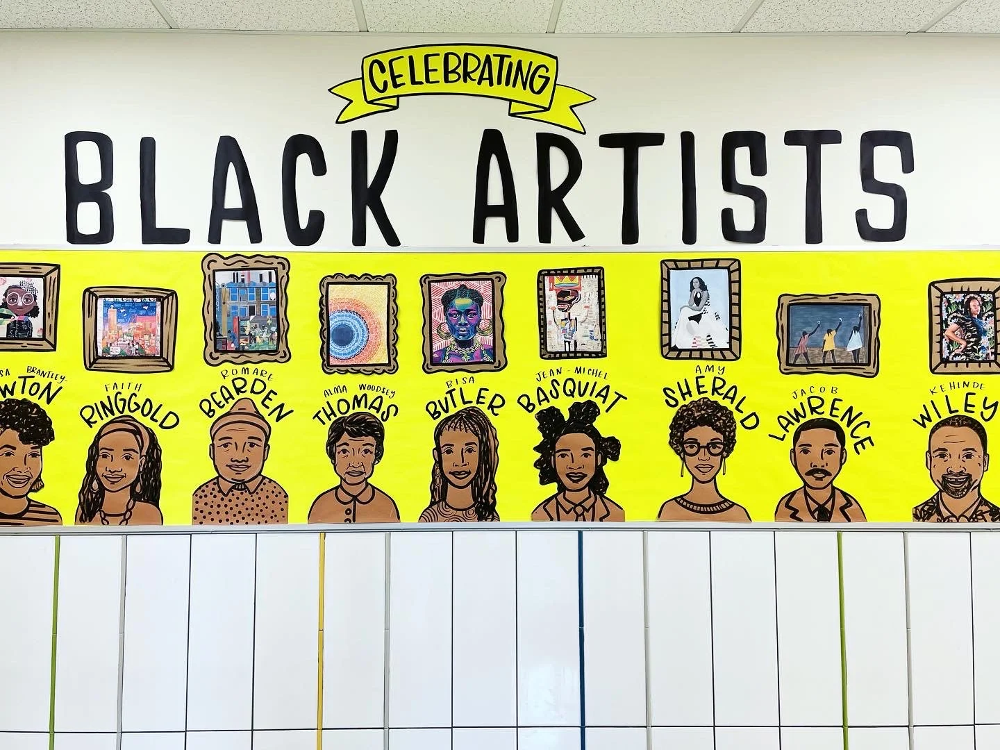 Art Teacher Elevates Black History Month with Inspiring Bulletin Board Portraits