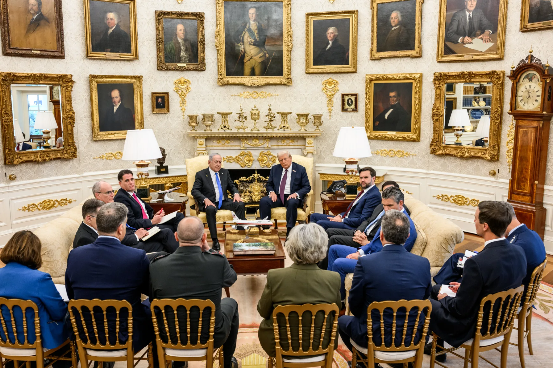 President Donald Trump and Israeli Prime Minister Benjamin Netanyahu at a joint press conference announcing the Gaza peace plan