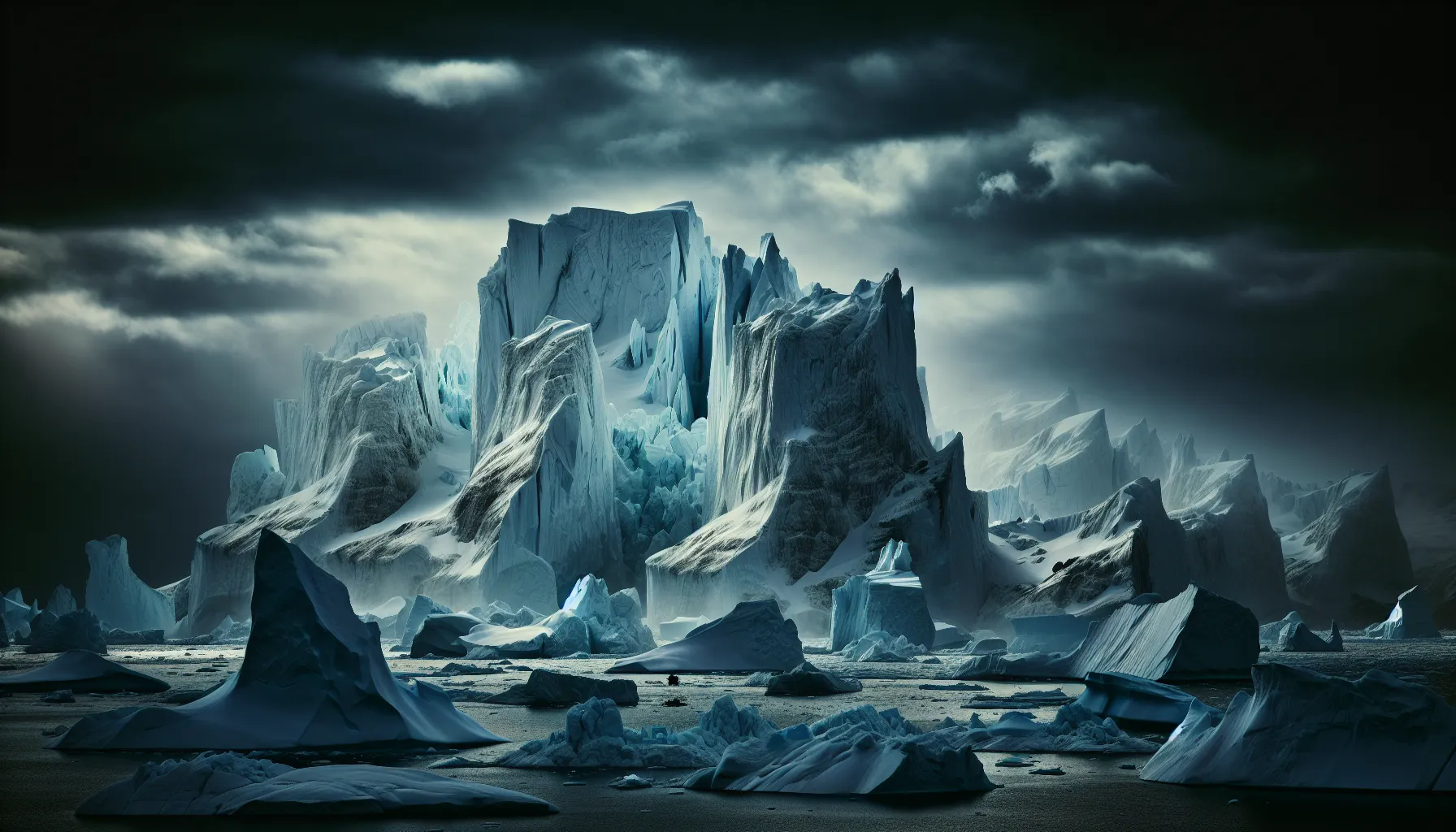 Greenland arctic landscape with political tension theme