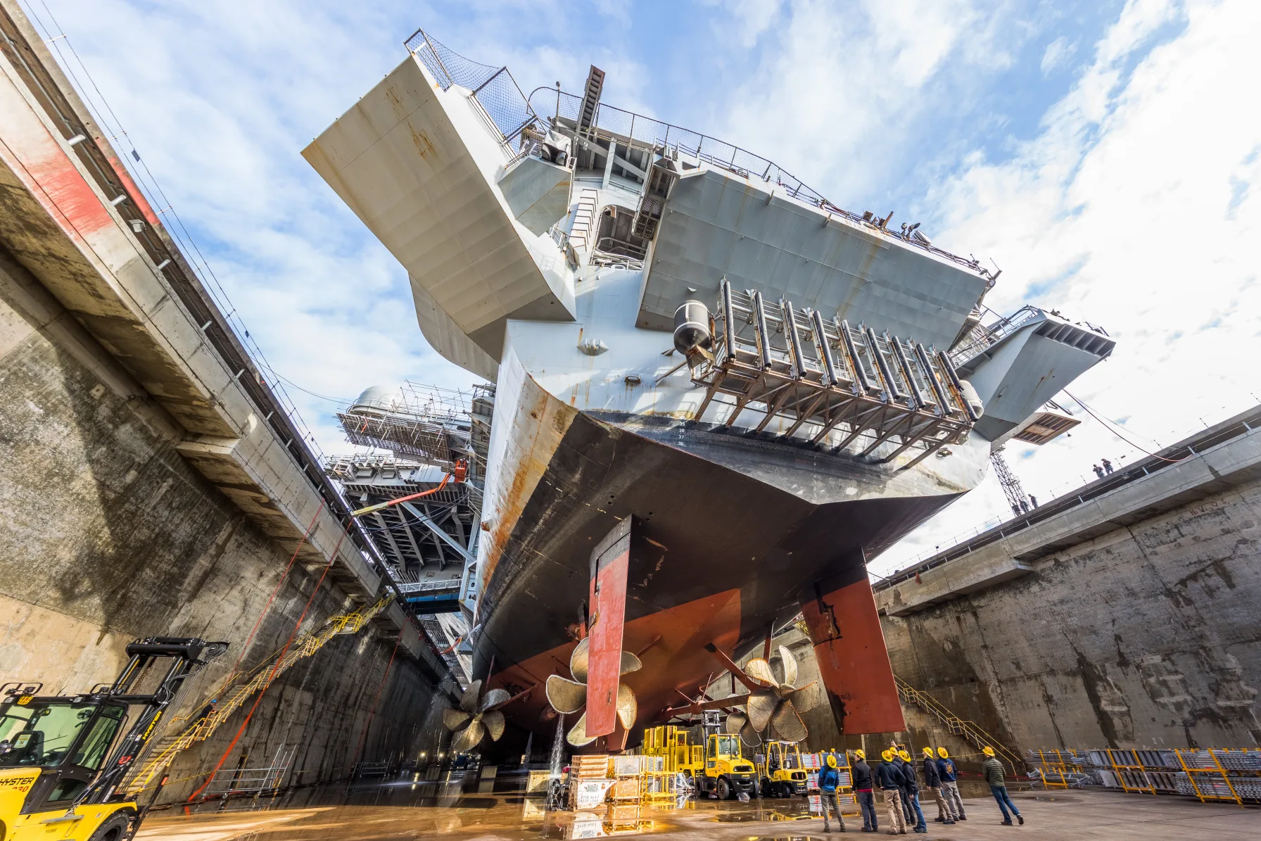The aircraft carrier USS Nimitz in Dry Dock No. 6 at Puget Sound Naval Shipyard in Bremerton
