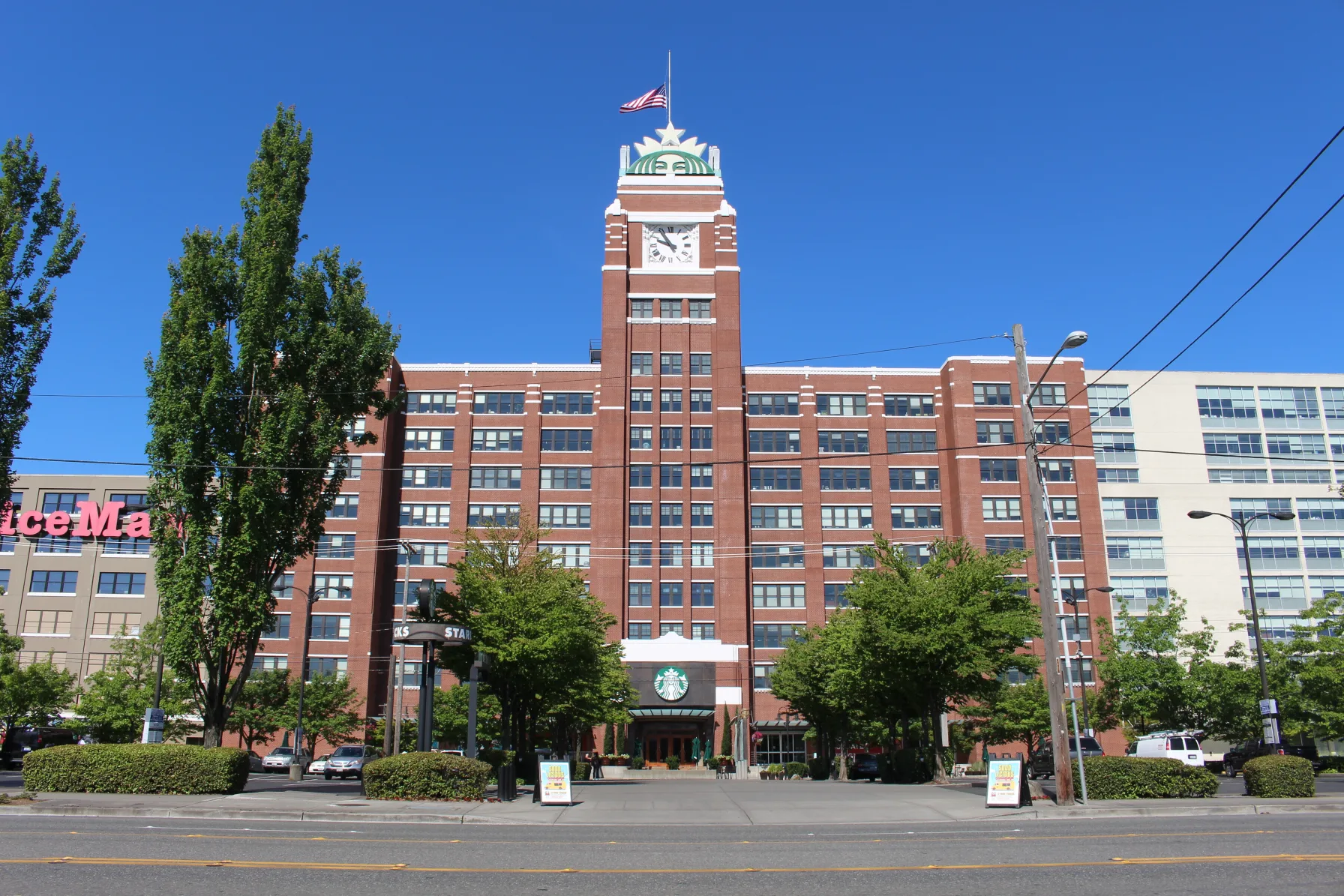 Starbucks Center, the company's Seattle SoDo headquarters building, a former Sears warehouse now housing Starbucks' corporate offices