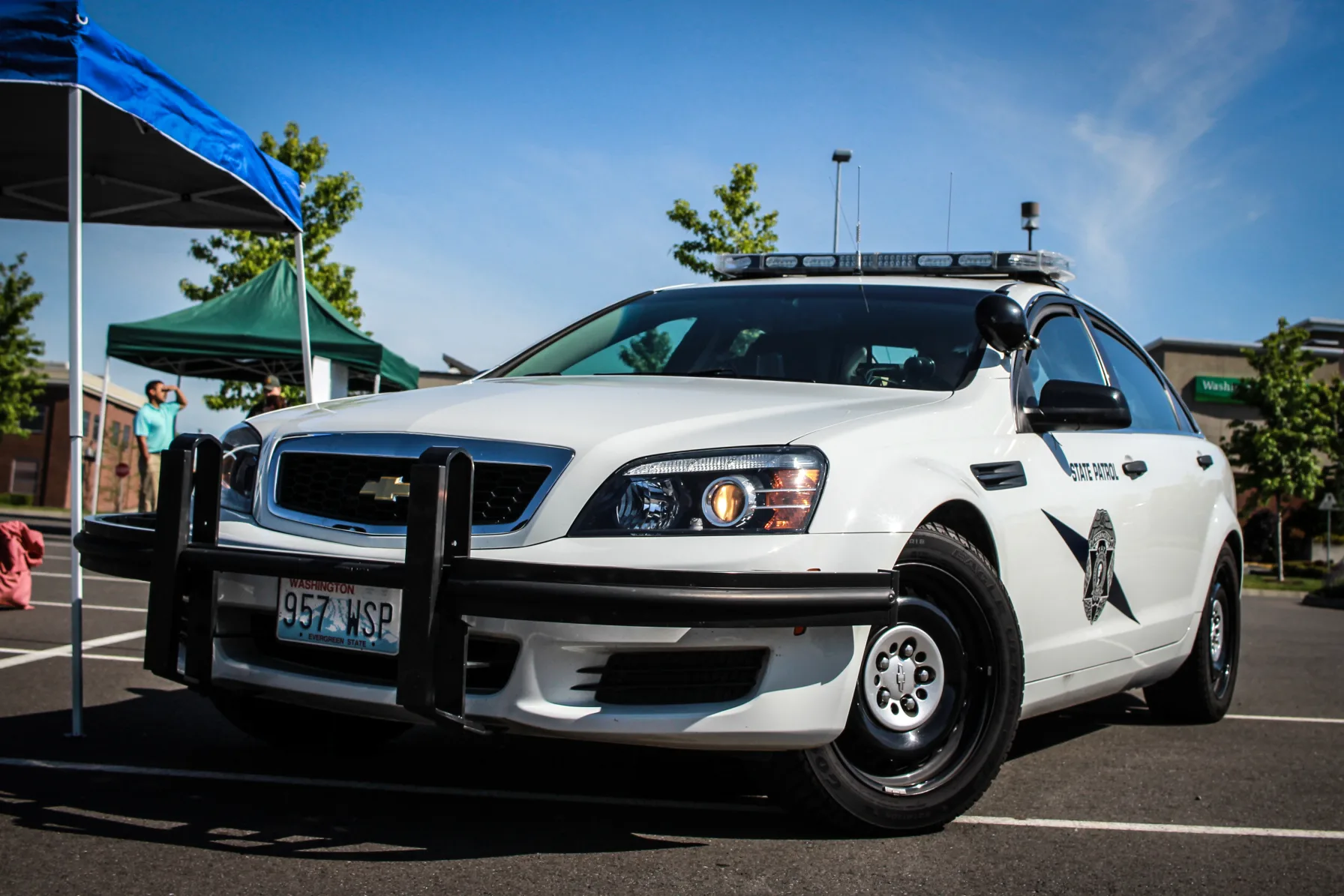 A Washington State Patrol patrol vehicle